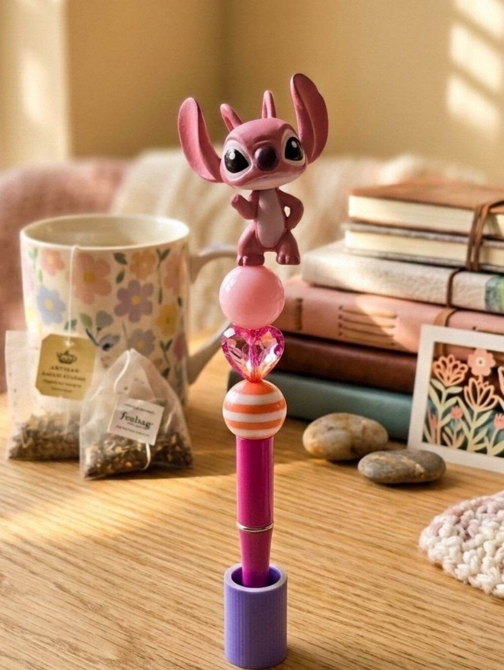 Pink Character Top Kids Pen – Cute Pink Decorative Ballpoint